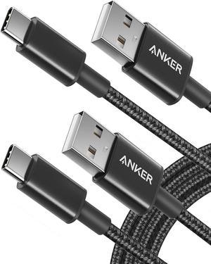 USB Type C Cable Anker 2Pack 6Ft Premium Nylon USBC to USBA Fast Charging Type C Cable for Samsung Galaxy S10  S9  S8  Note 8 LG V20  G5  G6 and More Black