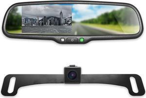 Master Tailgaters OEM Rear View Mirror with 4.3” LCD Screen and Waterproof 170° Backup Camera Kit