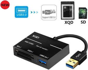 LUOM XQD Card Reader USB3.0,  USB3.0 Card Adapter with USB3.0 Read 2 Cards Simultaneously XQD/SD Memory XQD Card Reader for Sony M/G Series, Lexar USB Mark Card 2933x/1400x