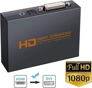 1080P HDMI to DVI and Optical TOSLINK SPDIF + 3.5mm Stereo Audio Extractor Converter Adapter(HDMI Input, DVI + Optical Toslink SPDIF Audio Output) for PS3/4/Xbox/Roku/DVD Player/Laptop/Sky HD Box/HDTV