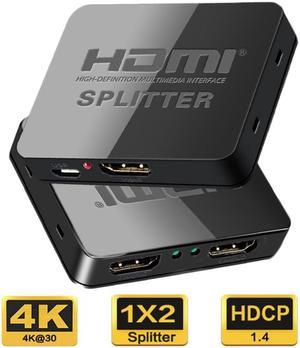 HDMI Splitter 1 in 2 Out - LUOM 4K HDMI Splitter, Powered HDMI Splitter Supports HDCP1.2 3D 4K@30HZ Full HD1080P for Xbox PS4 PS3 Fire Stick Roku Blu-Ray Player Apple TV HDTV