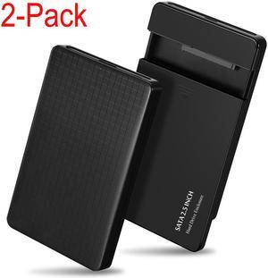 LUOM USB 3.0 External Hard Drive Enclosure Case Fit 9.5mm 7mm 2.5-Inch SATA HDD and SSD, Support UASP and Optimized for SSD, Tool-Free, 2-Pack