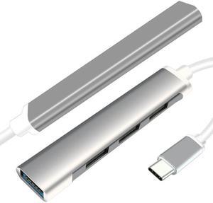 LUOM USB-C Hub with 4 Port USB3.0 Ultra Slim Data Hub Compatible for MacBook Mac Pro Mini, iMac, Surface Pro, XPS, IdeaPad, MateBook X Pro, Notebook PC, USB Flash Drives-Gray