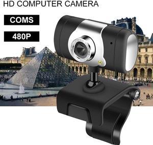 480P HD USB Webcam, USB Desktop Laptop Camera Built-in Mic, 360 Degrees Web Widescreen Video Calling Webcam Widescreen for Windows 7, Windows 8,10 Streaming Recording