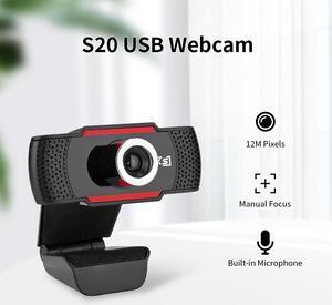 S20 Webcam HD 480P PC Camera with Absorption Microphone MIC for Skype for Android TV Rotatable Computer Camera USB Web Cam