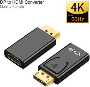 DP To HDMI Max 4K/1080P Display Port DP Male To HDMI Female Adapter Black High Quality Dp To Hdmi Converter For HDTV PC,2-pcs DP To HDMI Max 4K/1080P Display Port DP Male To HDMI Female Adapter Black High Quality Dp To Hdmi Converter For HDTV PC,2-pcs