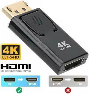 4K DP to HDMI Adapter, HDMI Video Converter Displayport to HDMI Cable Male to Female Support 4k 3D 1080P Gold Plated Display Port Monitor to HDMI Cable Compatible for Desktop Laptop, 5-Pack 4K DP to HDMI Adapter, HDMI Video Converter Displayport to HDMI Cable Male to Female Support 4k 3D 1080P Gold Plated Display Port Monitor to HDMI Cable Compatible for Desktop Laptop, 5-Pack