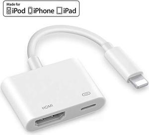 1080P HD Digital AV Adapter Compatible with iPhone iPad to HDMI Adapter Cable HDMI Converter Compatible with iPhone Xs MAX XR X 8 7 6 Plus iPad to HDTV Projector Support IOS8013