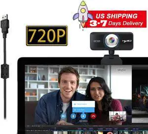 US inventory 720P Webcam Full HD Web Camera Work with PC Laptop Desktop Plug & Play USB 2.0 for Video Conference, Online Course Studying, Recording, Video Calling with Pre-Built Microphone US inventory 720P Webcam Full HD Web Camera Work with PC Laptop Desktop Plug & Play USB 2.0 for Video Conference, Online Course Studying, Recording, Video Calling with Pre-Built Microphone