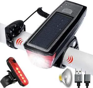 Super Bright (350 Lumens) USB Rechargeable Bike Headlight with Free Taillight| 2000mAh Lithium Battery | Water Resistant - Fits All Bicycles, Easy Install & Quick Release- 1 Year Warranty