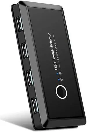 Luom T05 KVM Switch USB 2.0 Switch Selector 2 Port PCs Sharing 4 Devices USB 2.0 for Keyboard Mouse Scanner Printer Kvm Switch Hub