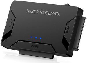 USB 3.0 to SATA/IDE Adapter with Universal 2.5"/3.5" Hard Drive Disk Converter for HDD/SSD & IDE HDD, Support 6TB and One-Touch Backup, Include 12V 2A Power Adapter USB 3.0 Cable for Laptop