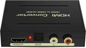 LUOM 4k hdmi to hdmi &R/L& spdif audio with 2.1/5.1ch hdmi audio extractor for Blu-ray DVD Player Sky HD Box PS3 PS4  for Blu-ray DVD Player Sky HD Box PS3 PS4