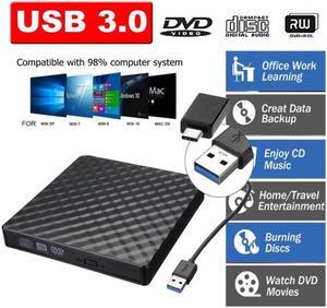 LUOM Type-C/USB3.0 High-speed External CD DVD Drive Player Recorder for Mac, Windowslaptop, PC Portable BD/CD/DVD Burner Drive