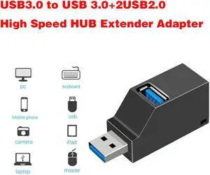 LUOM High Speed USB 3.0 USB Splitter Adapter to 
 (1USB3.0+2USB2.0) for PC Notebook Computer high-Speed U Disk Reader