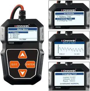 Car Battery Tester, KONNWEI KW208 Professional 12V 100-2000 CCA Automotive Load Battery Tester Digital Analyzer Bad Cell Test Tool for Car/Boat/Motorcycle and More