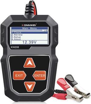 KW208 12V Car Battery Tester Automotive 100-2000 CCA Battery Load Tester Auto Cranking and Charging System Test Scan Tool for Cars/SUVs/Light Trucks Automotive Alternator Tester