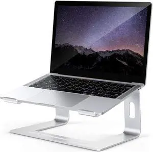 LUOM Laptop Stand, Aluminum Detachable Laptop Stand for Desk, Ergonomic Portable Computer Stand Riser for MacBook Pro/Air 10-16" (Silver)