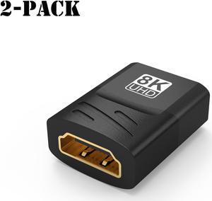 2-Pack HDMI Coupler Female to Female 4 Pack, 8K Hdmi Connector Extender, Support 8K@60hz 1080P, 3D for HDTV, Roku TV Stick, AV Receiver, PC, DVD Player, Monitor, Projector, PS 5432, Laptop