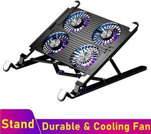 Laptop Tablet Ultrabook Stand for Desk, Portable  Adjustable Laptop Tablet Mount with 4 High-speed Cooling Fan, Foldable MacBook Anti-Slip Laptop Tablet Riser for 11-17.3" Laptop Tablets Ultrabook
