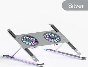 LUOM Laptop Tablet Stand with 2 High-speed Cooling Fan, Adjustable Height Laptop Tablet Stand for Desk, Ergonomic Portable Computer Stand Riser for MacBook Pro/Air 11-17.3" Laptop Tablets