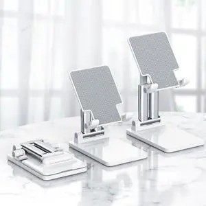 Cell Phone Stand for Desk [Full Foldable & Adjustable] Compatible with iPhone 13 Samsung Galaxy S21 S20 Note 20 etc Mobile Phone Stand Holder 4-12.9'' iPhone 13,iPad,Tablet, Kindle, Samsung, White