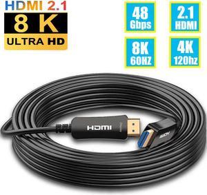 8K Fiber Optic Hdmi 2.1 Cable 30Feet, Supports 8K@60Hz 4K@120Hz Ultra High Speed 48Gbps Dynamic HDR, eARC,ARR, Dolby Atmos, Compatible with PS5, Xbox Series X, UHD TV