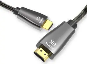 LUOM 8K HDMI 2.1 Cable 3.3Feet 8K60hz 4K 120hz 144hz HDCP 2.3 2.2 eARC ARC 48Gbps High Speed Ultra High Speed Compatible with Dolby Vision Atmos PS5 PS4, Xbox One Series X, Sony LG Samsung, RTX 3080