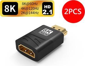 LUOM 2-Pack HDMI Coupler Adapter,  Support 8K@60Hz, 4K@144Hz, 2K@240Hz, HDR, eARC for Roku, PS4, PS5, HDTV, Xbox