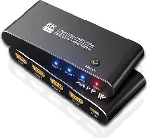HDMI Switch 8K HDMI Splitter-LUOM Aluminum Directional HDMI Switcher Splitter 3 input 1 Output, 3 x 1, Support 8k 4K 3D 1080P for Xbox PS4 Roku HDTV Fire Stick Blu Ray HDMI Switch 8K HDMI Splitter-LUOM Aluminum Directional HDMI Switcher Splitter 3 input 1 Output, 3 x 1, Support 8k 4K 3D 1080P for Xbox PS4 Roku HDTV Fire Stick Blu Ray