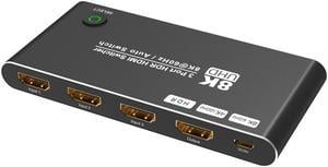 LUOM HDMI Switcher , 8K 4K 120hz Ultra HD 8K High Speed 48Gbps Directional HDMI Switch 3in 1out 8K@60Hz 4K@120Hz Switcher Converter Compatible with Xbox PS5 Projectors Monitors