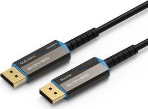 DisplayPort 1.4 Fiber Optic Cable - LUOM 66 feet | 32.4Gbps, 8K@30Hz, 5K@60Hz, 4K@120Hz, Fiber Optic, AOC - SlimRun AV Series