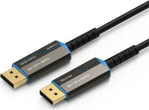 DisplayPort 1.4 Fiber Optic Cable - LUOM 100 feet | 32.4Gbps, 8K@30Hz, 5K@60Hz, 4K@120Hz, Fiber Optic, AOC - SlimRun AV Series DisplayPort 1.4 Fiber Optic Cable - LUOM 100 feet | 32.4Gbps, 8K@30Hz, 5K@60Hz, 4K@120Hz, Fiber Optic, AOC - SlimRun AV Series