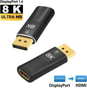 8K DisplayPort to HDMI Adapter, LUOM ( 8K@30Hz 4K@60Hz, 4K 120Hz) Uni-Directional High-Speed DP PC to HDMI Monitor Converter Compatible for HP, Dell, GPU, AMD, NVIDIA, More. Male to Female