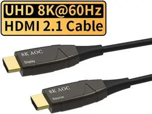 AOC 8K Fiber Optic HDMI 2.1 Cable 65Feet,LUOM Supports 8K@60Hz 4K@120Hz Ultra High Speed 48Gbps Dynamic HDR, eARC,ARR, Dolby Atmos, Compatible with PS5, Xbox Series X, UHD TV