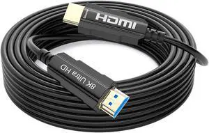 8K Fiber Optic HDMI 2.1 Cable 16Feet,LUOM HDMI Fiber Optic Long cable in-Wall Supports 8K@60Hz 4K@120Hz Ultra High Speed 48Gbps Dynamic HDR, eARC,ARR, Dolby Atmos for PS5, Xbox Series X, UHD TV