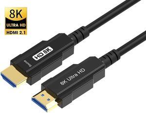 8K HDMI Cable 2.1 48Gbps 100FT, LUOM Ultra High Speed Fiber Optic HDMI Fiber Optic Long cable in-Wall for HDR HDCP2.3 eARC 8K60Hz, 4K 120Hz Compatible with PC HDTV Projector, Xbox Series