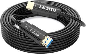 8K Fiber Optic HDMI 2.1 Cable 100Feet,LUOM HDMI Fiber Optic Long cable in-Wall Supports 8K@60Hz 4K@120Hz Ultra High Speed 48Gbps Dynamic HDR, eARC,ARR, Dolby Atmos for PS5, Xbox Series X, UHD TV