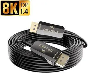 LUOM 8K DP1.4 Cable Optical Fiber Cables,16 feet 4K 120Hz 48Gbps HDR HDCP for HD TV Box Projector Ps3/4 Ultra High Speed Computer (In Wall) LUOM 8K DP1.4 Cable Optical Fiber Cables,16 feet 4K 120Hz 48Gbps HDR HDCP for HD TV Box Projector Ps3/4 Ultra High Speed Computer (In Wall)