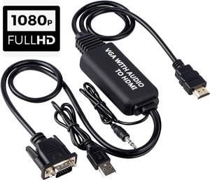 VGA to HDMI,1080P VGA to HDMI Adapter with Audio Support and 1080P Resolution - VGA Input to HDMI Output