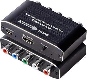Component to HDMI Converter with Scaler Function, RGB to HDMI Converter, 5RCA YPbPr to HDMI Converter Adapter, Component in HDMI Out Converter(1080P, Aluminum)