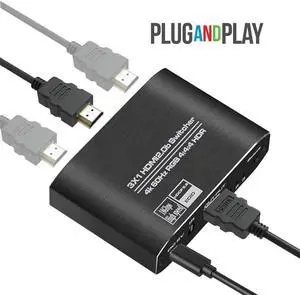 4K@60Hz 3x1 HDMI Switch, HDMI 2.0b Switch 3 in 1 Out, 4K HDMI Switcher Splitter with Remote, HDR10, HDCP 2.2 & 3D - OZQ3-1
