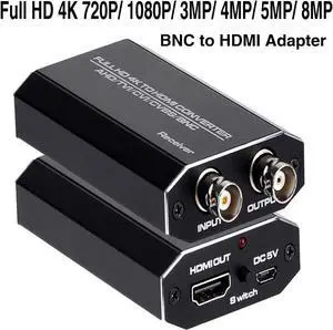 LUOM TVI/CVI/AHD+CVBS to HDMI Converter,Full HD 4K 8MP/5MP/4MP/3MP/1080P/720P BNC to HDMI Converter Adapter for Monitor HDTV DVR