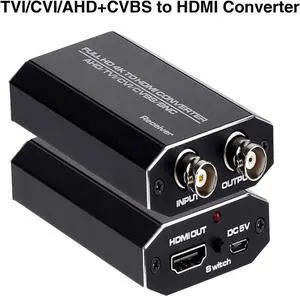 LUOM AHD TVI CVI CVBS to HDMI Converter Adapter, Multimedia Full HD 720P 1080P 3MP 4MP 5MP 8MP BNC to HDMI Video Adapter for Monitor HDTV DVR