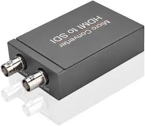 1080P Micro HDMI to SDI Converter Full HD 1080@60Hz Works with HDMI 1.3&HDCP1.3 One Hdmi Input and Two SDI Outptut with Power Supply