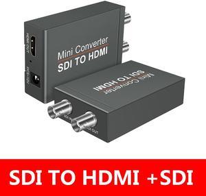 1080P SDI to HDMI Video Mini Converter with Audio Embedder,LUOM SDI to HDMI Adapter for SD-SDI, HD-SDI and 3G-SDI Signals SDI Loopout with Power Supply (OZH5)