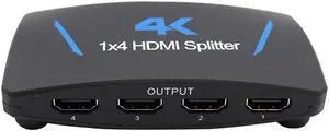 4K Pro 1x4 HDMI Splitter - HDR, 4K 30Hz, with HDCP 1.4 Support (Compatible with PS4/5 Xbox Apple TV Fire Stick Roku Blu-Ray Player)