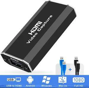 4K HDMI Video Capture Card,Video Record Card,Audio Capture Adapter,HDMI to USB Audio Video Recording in 4K 1080P60 for Teaching,Broadcasting,Gaming,Streaming,Video Conference