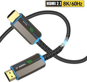 8K Fiber HDMI Cable 164ft, in-Wall Fiber Optic HDMI 2.1 Cable Support 48Gbps, 8K 60Hz, 4K 120Hz, Dynamic HDR, eARC, HDCP2.2/2.3 Compatible with PS5, Xbox Series X, RTX 3080/3090