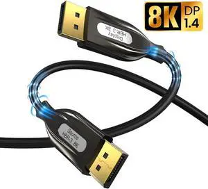 8K DisplayPort Fiber Cable 1.4, (8K@60Hz, 2K@240Hz, 4K@144Hz, 32.4Gbps), Display Port to Display Port Cable 1.4 (DP to DP Cable) Compatible for Gaming Laptop TV PC Computer Monitor-16FT 8K DisplayPort Fiber Cable 1.4, (8K@60Hz, 2K@240Hz, 4K@144Hz, 32.4Gbps), Display Port to Display Port Cable 1.4 (DP to DP Cable) Compatible for Gaming Laptop TV PC Computer Monitor-16FT